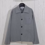 LOEWE 2024 New Three-Pocket Wool Utility Lapel Jacket Coat