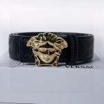 VERSACE High-Quality Belt with Human Head Plate Buckle - Image 5