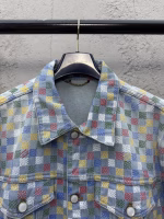 LOUIS VUITTON Colorful Plaid Denim Jacket - Image 8