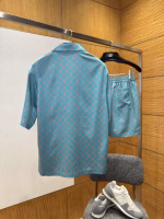 Louis Vuitton Green Printed Silk Short-Sleeve Shirt Set - Image 6