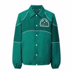 LV 2023 Color-Block Green Retro Baseball Jacket