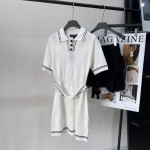 LV White Clover Polo Short-Sleeve Dress