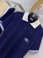 DIOR Embroidered Lily of the Valley Collar Knitted Short-Sleeve Polo Shirt - Image 7