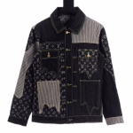 LV Deconstructed Patchwork Monogram All-Over Print Utility Denim Jacket