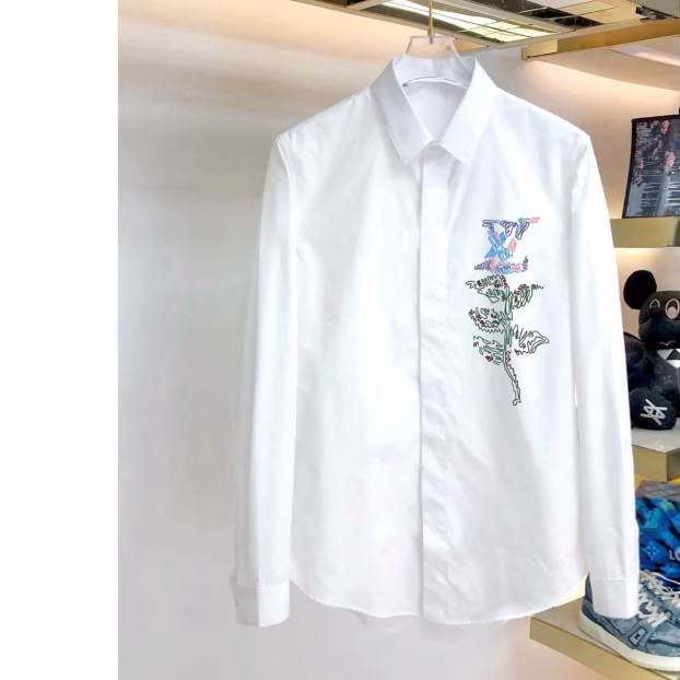 1 LV (Louis Vuitton) 2022 New Style Men's Business Casual Long-Sleeve Shirt - Image 1