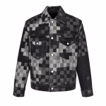 LV Louis Vuitton 2025 Mosaic Checkerboard Denim Jacket