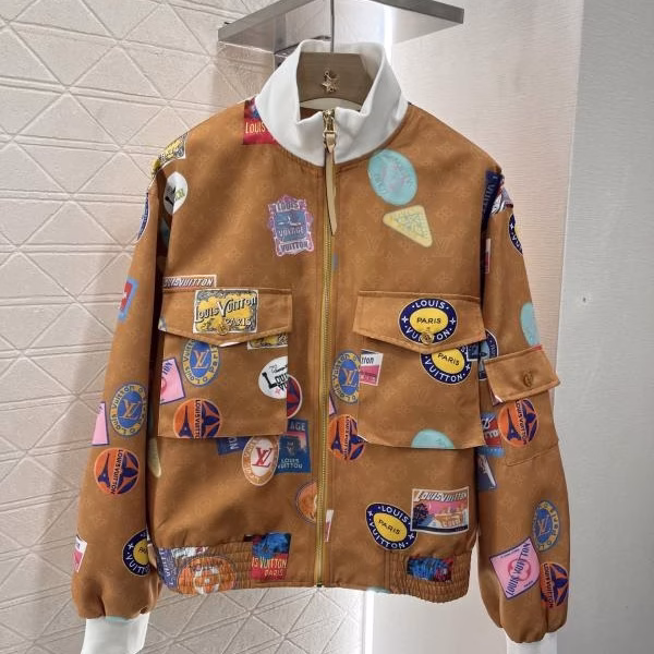 1 LV Louis Vuitton 2025 New Badge Print Flight Jacket - Image 1