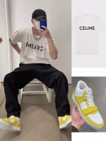 Celine Chest Letter Short-Sleeve Top - Image 2