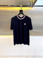 Moncler 2025 Spring/Summer New Rainbow Ribbed Crew Neck Short-Sleeve T-Shirt - Image 3