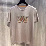 2022 Spring/Summer latest equestrian-themed toothbrush embroidery men's crewneck T-shirt