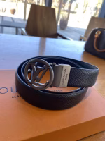 LV Louis Vuitton Unisex Couple's Double-Buckle Belt - Image 5