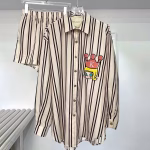 Balance Cartoon Pattern Embroidered Striped Sun Protection Set