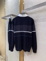 LV Louis Vuitton Lapel Jacquard Long-Sleeve Polo Shirt - Image 6