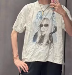 BALENCIAGA Pleated Portrait Print Short-Sleeve T-Shirt - Image 11