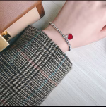 Tiffany Red Heart Bracelet, Pure Silver Material - Image 8