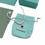 Tiffany Red Heart Bracelet, Pure Silver Material - Image 2
