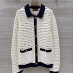 Gucci 2025 Early Autumn Openwork Crocheted Knit Cardigan