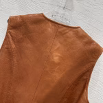 Chloé 2025 Early Autumn Vintage Leather Vest Coat - Image 4