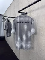 Balenciaga Paint Splatter Embroidered Letter Short-Sleeve T-Shirt - Image 6