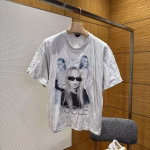 BALENCIAGA Pleated Portrait Print Short-Sleeve T-Shirt