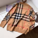 Burberry 2023 Classic Evergreen Checked Long-Sleeve Sweater Coat - Image 8