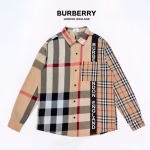 BURBERRY Classic Patchwork Check Webbing Printed Long-Sleeve Shirt Jacket