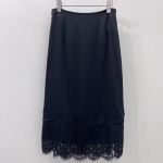 Chanel 2025 New High-Waisted Silk and Lace Patchwork Skirt