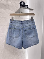 Chanel 2025 New Arrival High-Waisted Washed Denim Shorts - Image 8