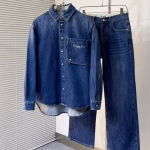 DIOR Logo Embroidered Denim Set