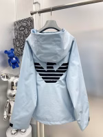 EA7 Armani 2025 Spring/Summer New Arrival Zip-Up Embroidered Logo Hooded Jacket - Image 9