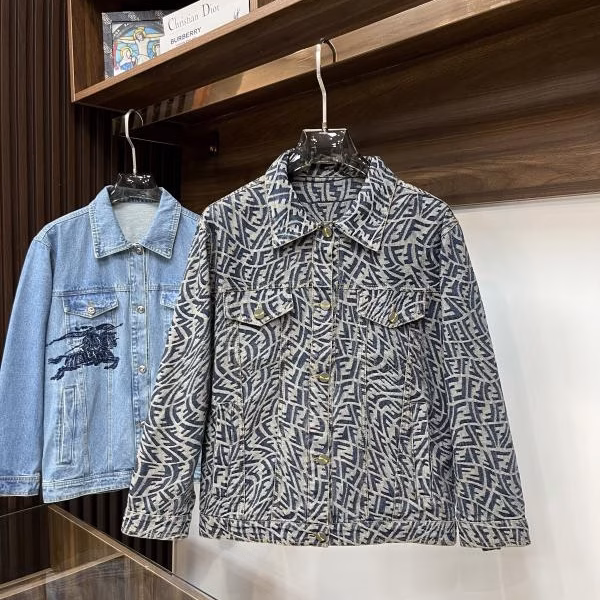 2 FENDI 2025 Spring New Style Jacket Denim Coat - Image 1