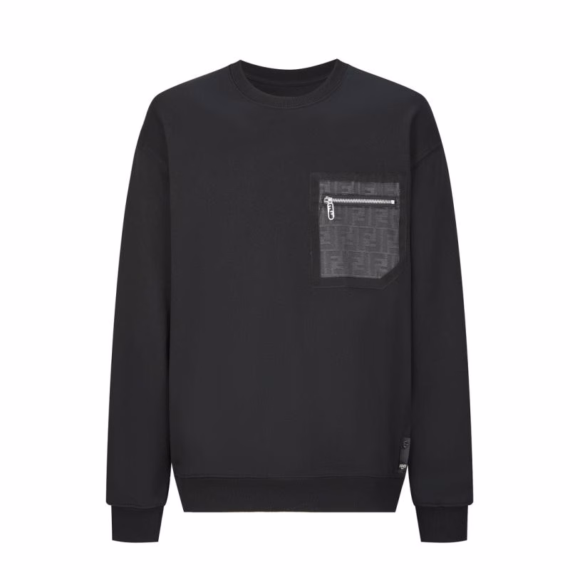 2 Fendi Zip Pocket Jersey Sweatshirt - Image 1