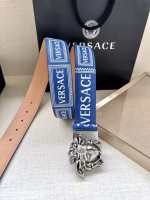 VERSACE 3.8cm Blue Double-Sided Belt - Image 8