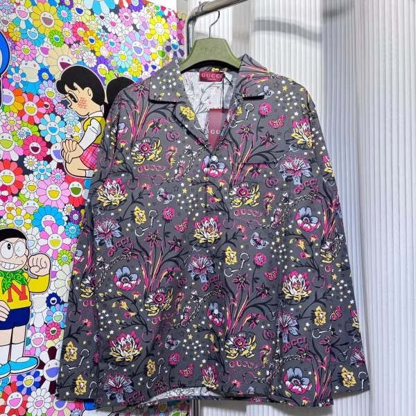2 Gucci 2025 Spring/Summer New Casual Long-Sleeve Lapel Shirt - Image 1