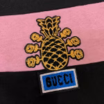 Gucci Pineapple Series Patchwork Stripe Long-Sleeve Polo Shirt - Image 8