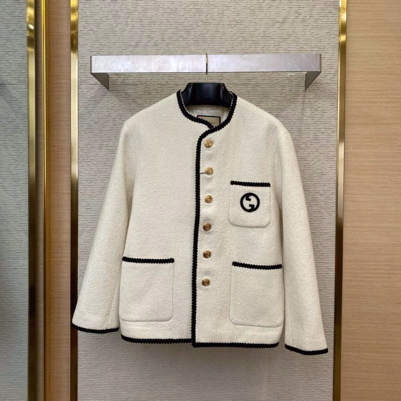 2 GUCCI Badge Logo Tweed Wool Coat - Image 1