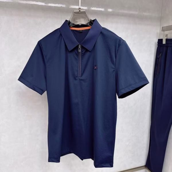 2 Hermès 2025 Spring/Summer New Men's Collared Polo Shirt Short-Sleeve Set - Image 1