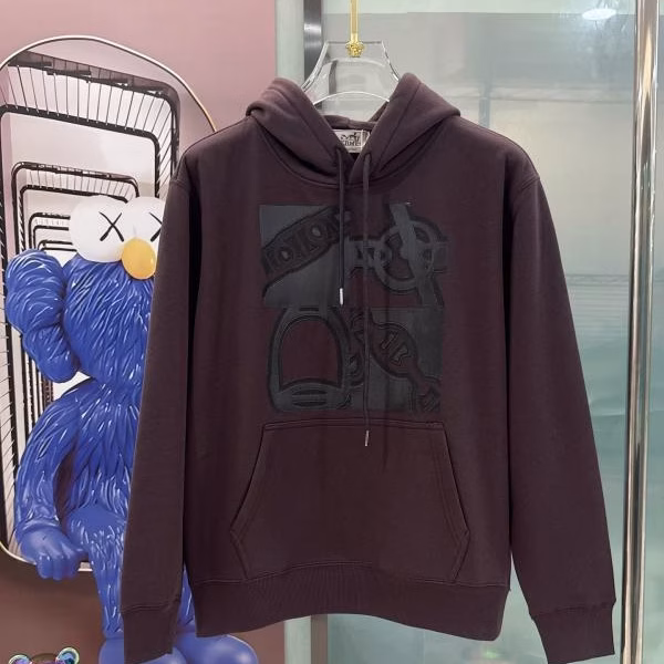 2 HERMÈS Fleece-Lined Thickened Hoodie - Image 1