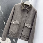 LOEWE 2025 Early Spring New Gray Series Premium Herringbone Casual Jacket Coat