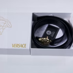 VERSACE High-Quality Belt with Human Head Plate Buckle - Image 4
