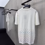 Louis Vuitton Rhinestone-Embellished Letter Knitted Short-Sleeve Top