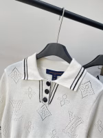 LV White Clover Polo Short-Sleeve Dress - Image 7