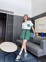 LV Customized Jacquard Patchwork Lambskin Skirt Set - Image 7