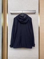 LV Hooded Trench Coat Black Jacket - Image 7