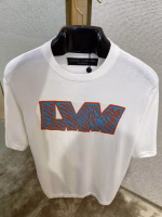 LV Louis Vuitton Leopard Print Letter Intarsia Short-Sleeve Crew Neck T-Shirt - Image 8