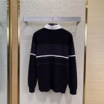 LV Louis Vuitton Lapel Jacquard Long-Sleeve Polo Shirt - Image 9