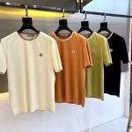 Moncler 2025 Spring/Summer New Rainbow Ribbed Crew Neck Short-Sleeve T-Shirt