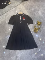 2022 Spring/Summer New Gucci Embroidered Polo-Collar Puff-Sleeve Fitted Waist Dress - Image 10