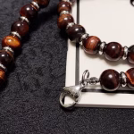 Chanel Double C Letter High-end Natural Imported Bull's Eye Stone Bead Necklace, - Image 4