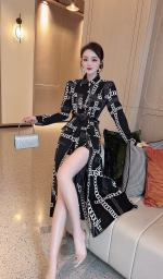 2022 New Hermès Printed Shirt Dress - Image 9